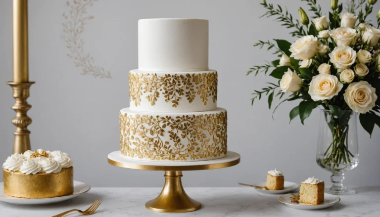 gateau blanc et or